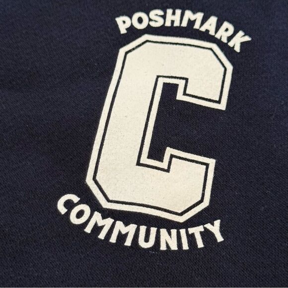 Poshmark Letterman Jacket Navy and White - Picture 5 of 7